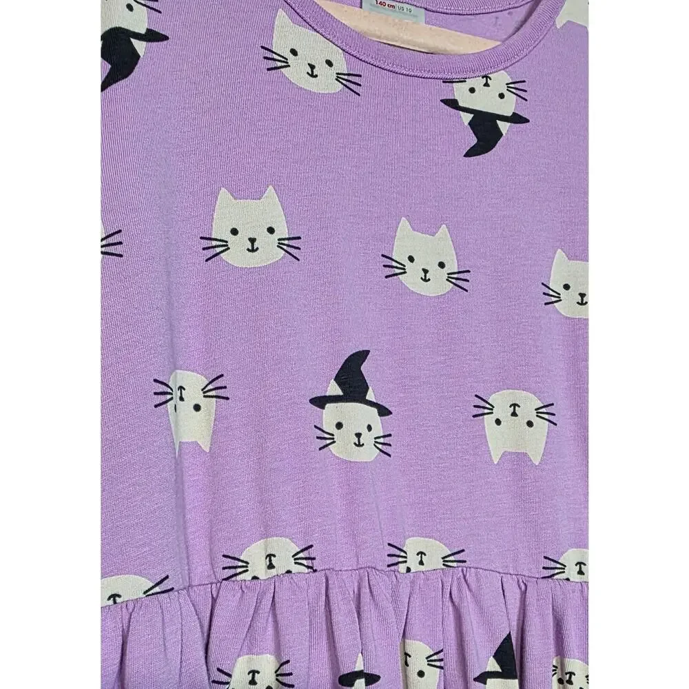 Hanna Andersson Girls‎ Cat Dress Halloween with pocket Size 10